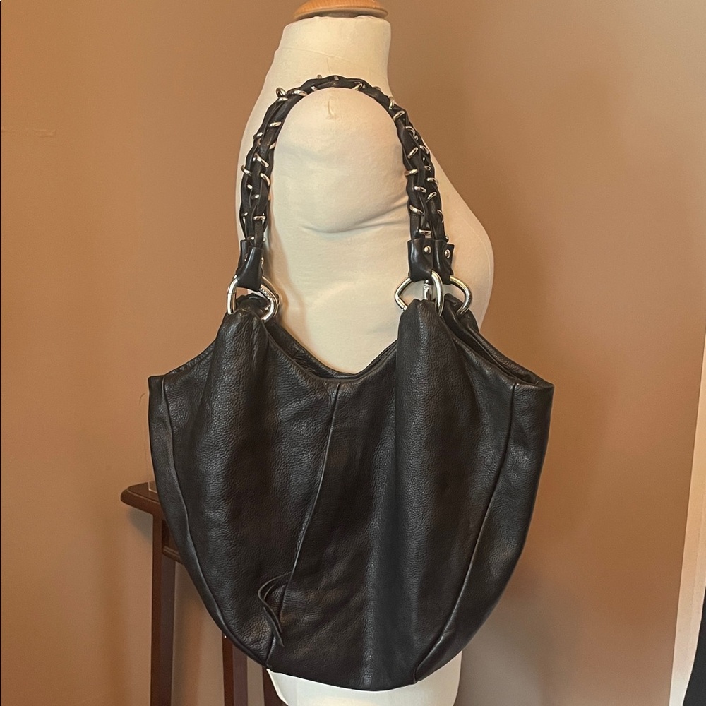 Elliott Lucca Black Leather Shoulder Bag